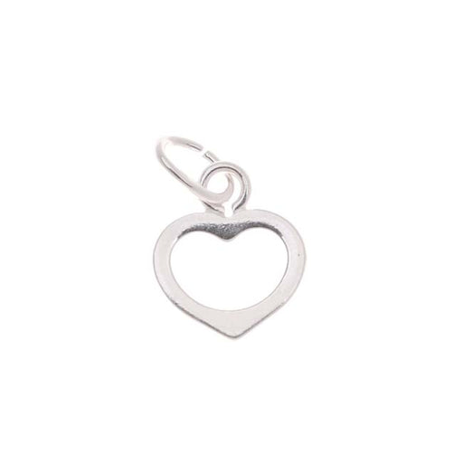 Sterling Silver Charm Small Sleek Open Heart 7mm - 1 Charm