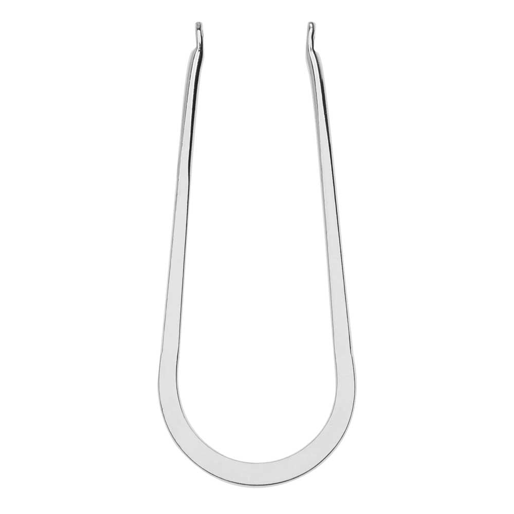 Nunn Design Open Frame Pendant, Horseshoe 20x49mm, Bright Silver (1 Piece)