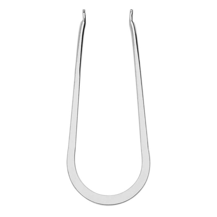 Nunn Design Open Frame Pendant, Horseshoe 20x49mm, Bright Silver (1 Piece)
