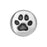 Pewter Button, Round Paw Print 12mm, Antiqued Silver Plated, By TierraCast (1 Piece)