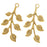 Vintaj Vogue Pendants, Spring Leaves 37x18mm, Raw Brass (2 Pieces)
