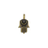TierraCast Pewter Charm, Hamsa Hand with Loop 12.5x7mm, Brass Oxide (1 Piece)