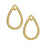Stitch-Around Hammertone Pendant, Teardrop 17x24mm, Bright Gold, by TierraCast (2 Pieces)