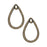Stitch-Around Hammertone Pendant, Teardrop 17x24mm Brass Oxide Finish, by TierraCast (2 Pieces)