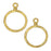 Stitch-Around Hammertone Pendant, Hoop 18mm, Bright Gold, by TierraCast (2 Pieces)