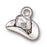 TierraCast Fine Silver Plated Pewter Western Cowboy Hat Charm 12mm (1 pcs)