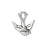 TierraCast Fine Silver Plated Pewter Swallow Bird Charm 17mm (1 pcs)