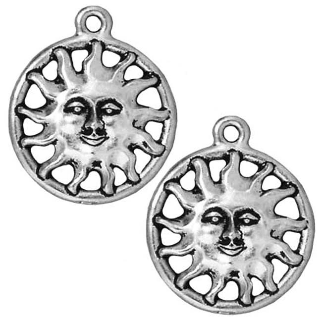 TierraCast Silver Plated Pewter Radiant Sunshire Charm 20mm (1)