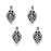 TierraCast Fine Silver Plated Pewter Palmette Leaf Charm 11mm (4 Pieces)