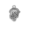 TierraCast Silver Plated Pewter Dia De Los Muertos Guitaro Pendant Charm 24mm (1 pcs)
