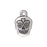 TierraCast Silver Plated Pewter Dia De Los Muertos Sugar Skull Pendant Charm 19mm (1 pcs)
