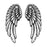 TierraCast Antiqued Silver Plated Lead-Free Pewter Wing Charms 28mm (2 Pieces)