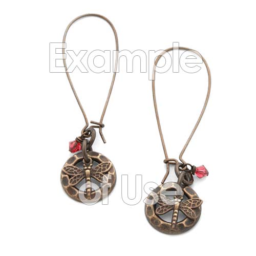 Vintaj Natural Brass Princess Dragonfly Charm Beads 12mm (2 pcs)