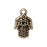 TierraCast Brass Oxide Finish Pewter Hamsa Hand Pendant Charm 21mm (1 pcs)