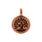 TierraCast Pewter Charm, Round Tree with Bird 17x12mm, Antiqued Copper Plated (1 Piece)