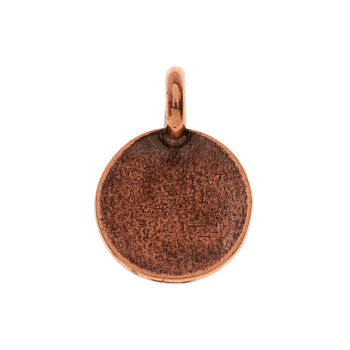 TierraCast Pewter Charm, Round Tree with Bird 17x12mm, Antiqued Copper Plated (1 Piece)