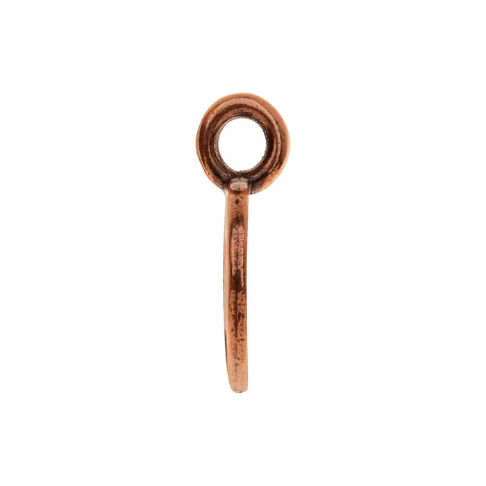 TierraCast Pewter Charm, Round Tree with Bird 17x12mm, Antiqued Copper Plated (1 Piece)