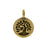 TierraCast Pewter Charm, Round Tree with Bird 17x12mm, 1 Piece, Brass Oxide
