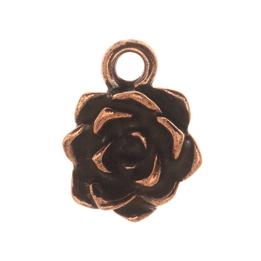 Metal Charm, Succulent with Loop 15x11.5mm, 1 Charm, Antiqued Copper, By TierraCast