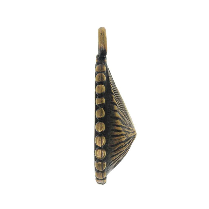 TierraCast Bezel Pendant, Fits #4320 Pear 14x10mm, 1 Piece, Antiqued Brass