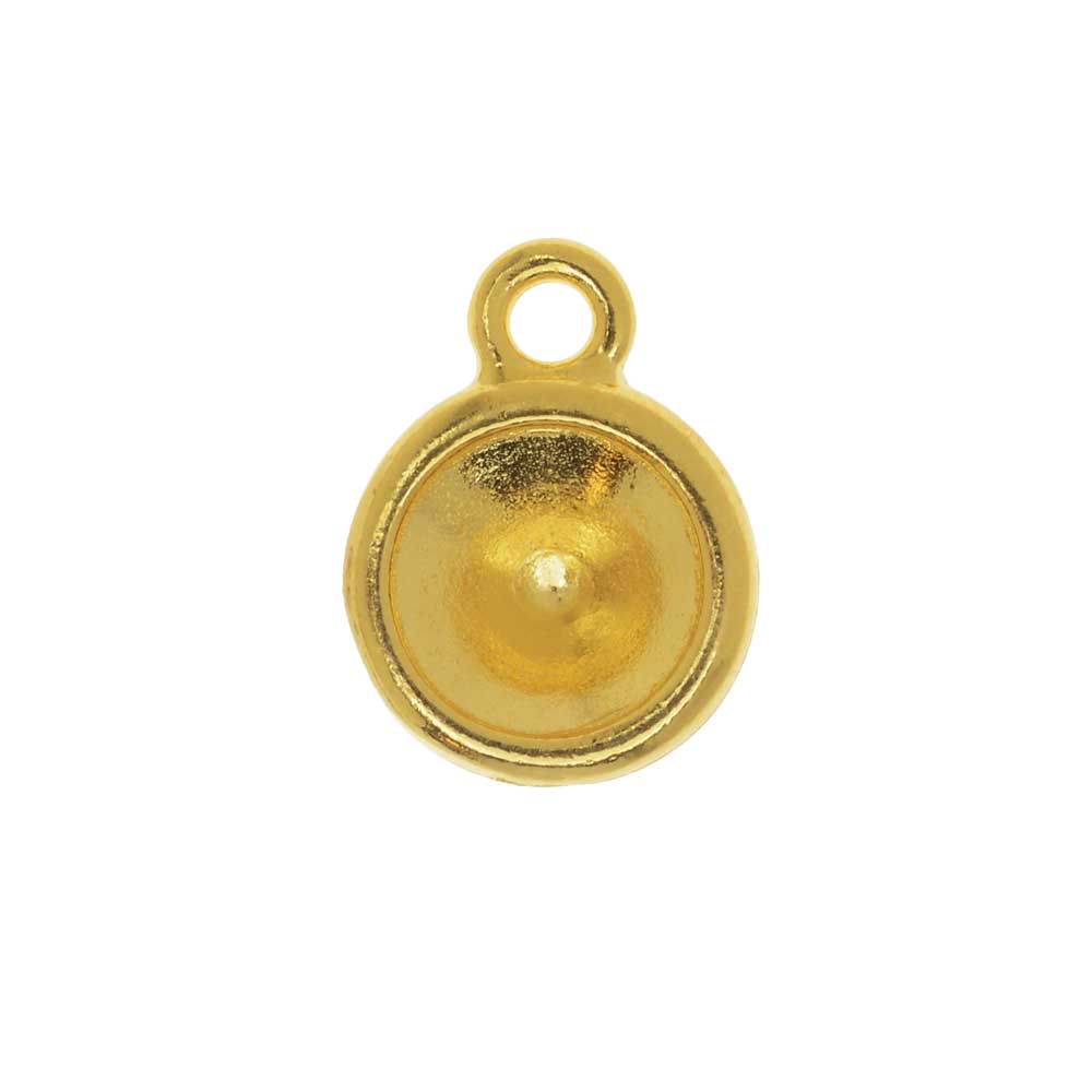 TierraCast Bezel Pendant, Fits #1088 Round Chatons SS39, Gold Plated (1 Piece)