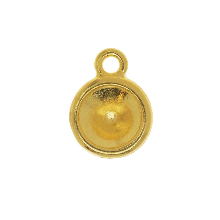 TierraCast Bezel Pendant, Fits #1088 Round Chatons SS39, Gold Plated (1 Piece)