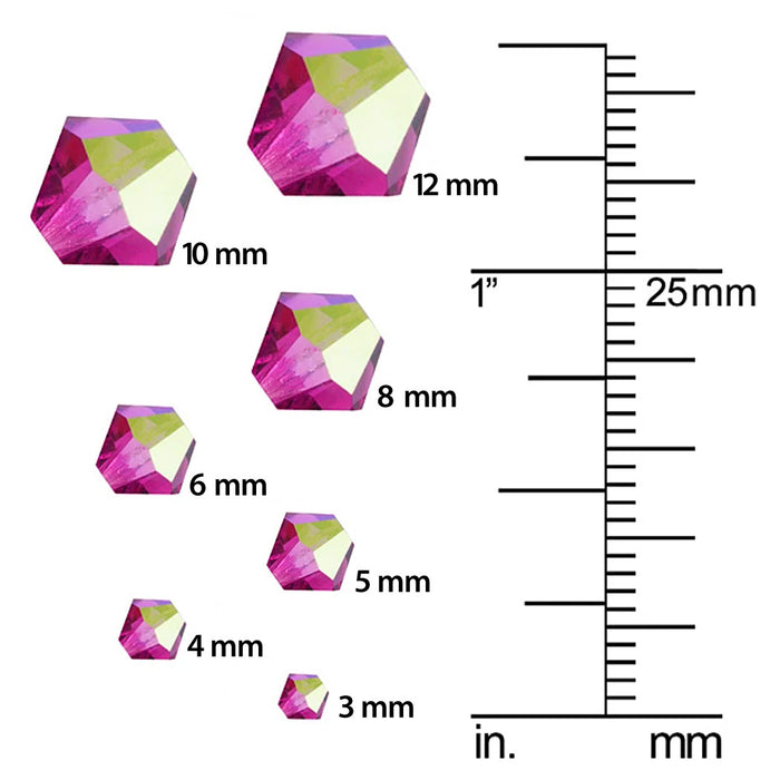 Preciosa Czech Crystal, Bicone Bead 6mm, Indicolite AB (36 Pieces)