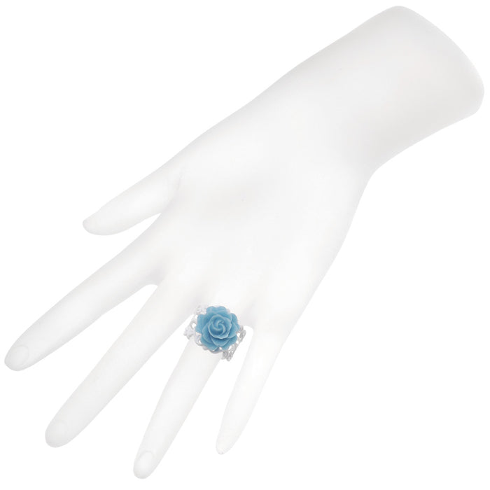 Retired - White and Blue Love in Bloom Ring