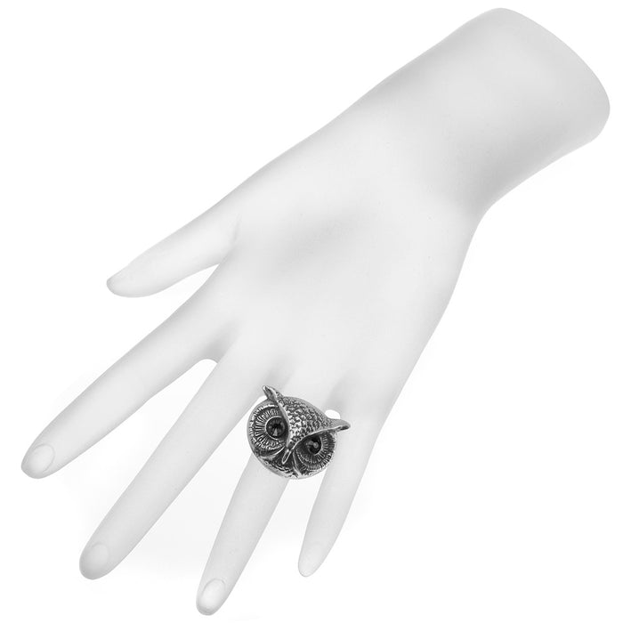 Retired - Black-Eyed Owl Ring