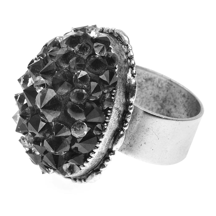 Retired - Jet Black Faux Druzy Ring