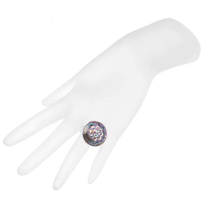 Retired - Cosmic Clay Ring - Vitrail and Amethyst
