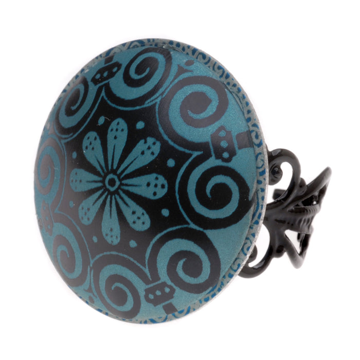 Retired - Decadent Swirls Ring - Turquoise