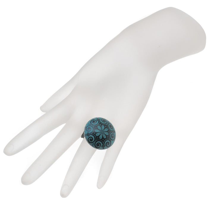 Retired - Decadent Swirls Ring - Turquoise