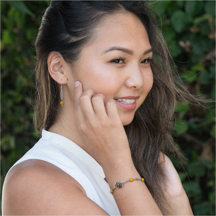 Mustard Seed Bracelet and Earring Set