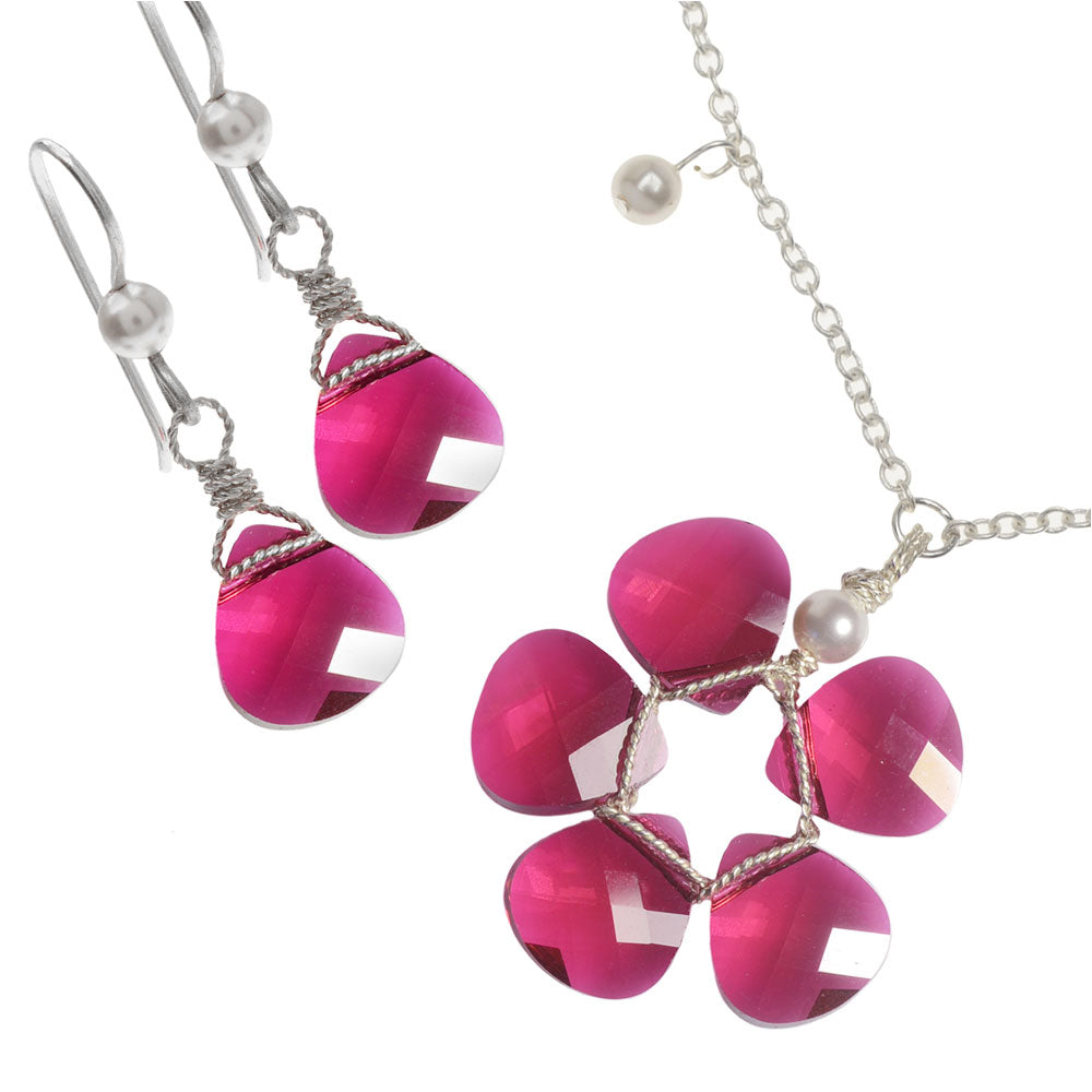 Retired - Ruby Wreath Necklace and Earring Set
