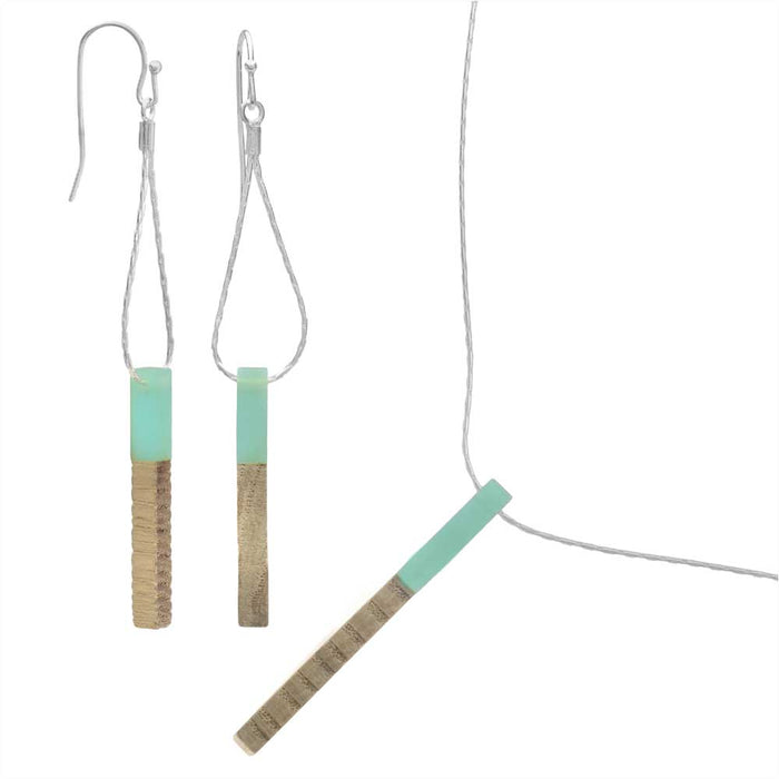 Mod Matchstick Necklace and Earring Set