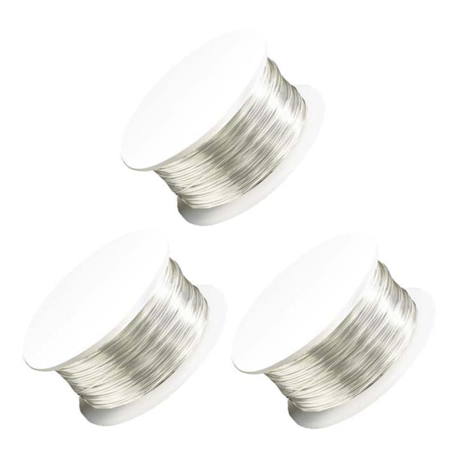 Artistic Wire 3 Pack Craft Wire Variety Pack, Tarnish Resistant Silver Sizes 20, 22, 24 Gauge