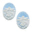 Vintage Style Lucite Oval Cameo Blue With White Dragonfly 25 x 18mm (2 pcs)