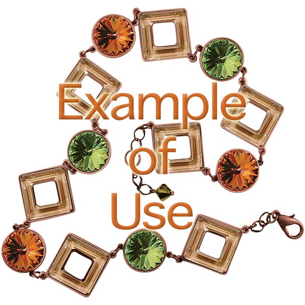 TierraCast Copper Plated Connector Link Beaded Edge Setting For Austrian Crystal 12mm Rivoli (2 Pieces)