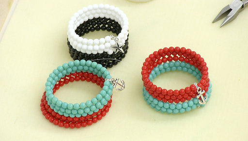 Instructions for Making the Star and Anchor Charm Memory Wire Bracelet Kits