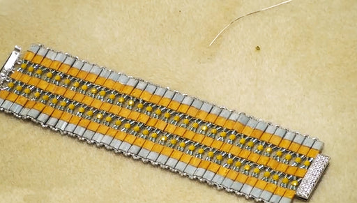 How To Bead Weave a Cuff Bracelet Using Tila Beads