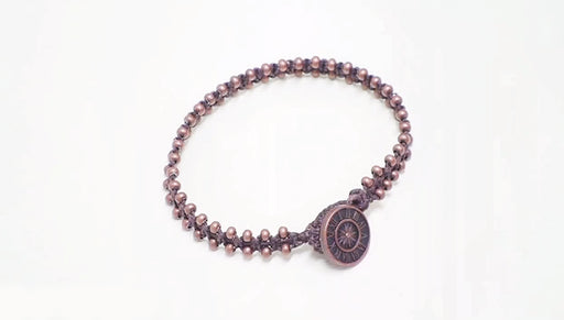 How to Make a Knotted Waxed Linen Wrap Bracelet (beads on the outside)