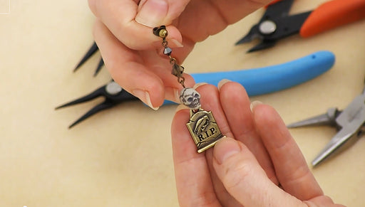 How to Make a Pair of Skull and Tombstone Earrings