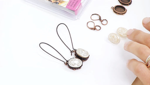How to Make a Pair of Earrings with a Vintage Button (with glass shank) by Becky Nunn