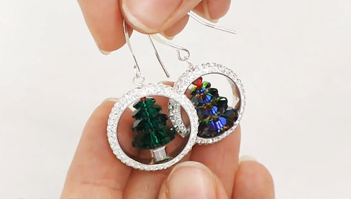 How to Make Captured Austrian Crystal Christmas Tree Earrings
