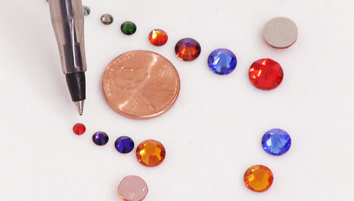 Overview: Austrian Crystal Rhinestone Sizes and the Difference between Hotfix and No Hotfix