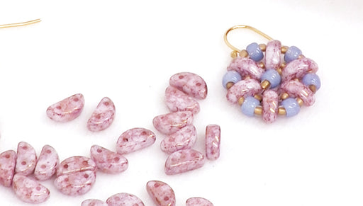 How to Bead Weave a Flower using Czech Glass 2-Hole Half Moon Beads