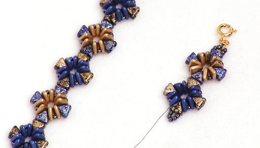How to Make the Ancient City Bracelet using Kheops Par Puca and Czech Glass 2-Hole Triangle Beads