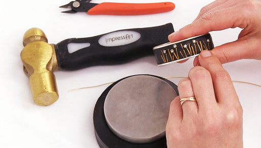 How to Embed Wire and Rhinestone Chain into Epoxy Clay and Make a Cuff Bracelet by Becky Nunn