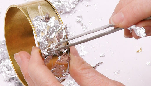 How to Mod Podge Gold Leafing onto a Bangle Bracelet